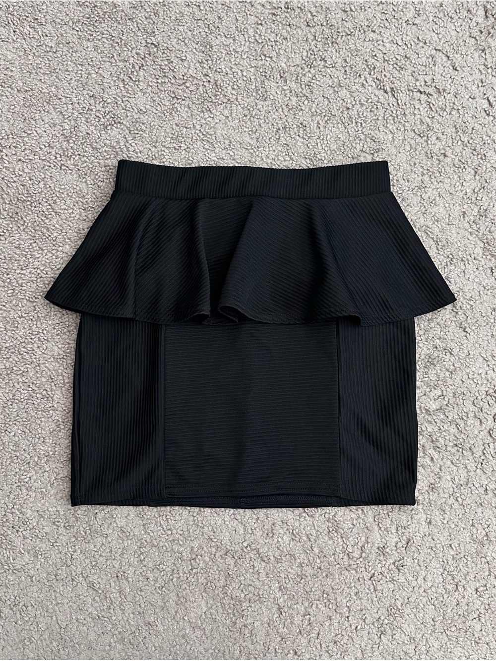 Topshop Black Peplum Mini Skirt Womens 6